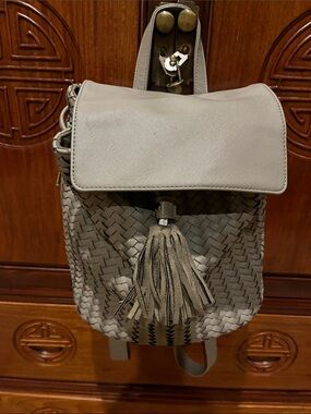 Deux Lux Taupe Woven Tassel Backpack